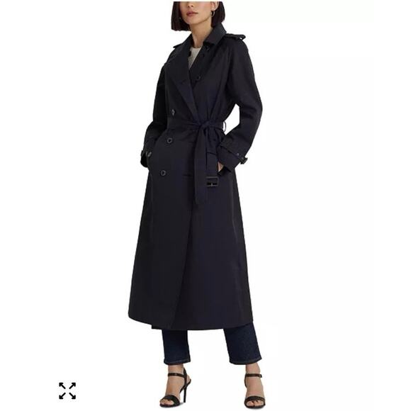 Ralph Lauren Coat Women's Size S Blue Double-Breasted Trench Coat Classic Preppy - Picture 1 of 11